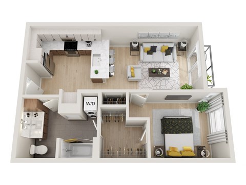 A1 Floor Plan at Ion Town Center, Shoreline Washington